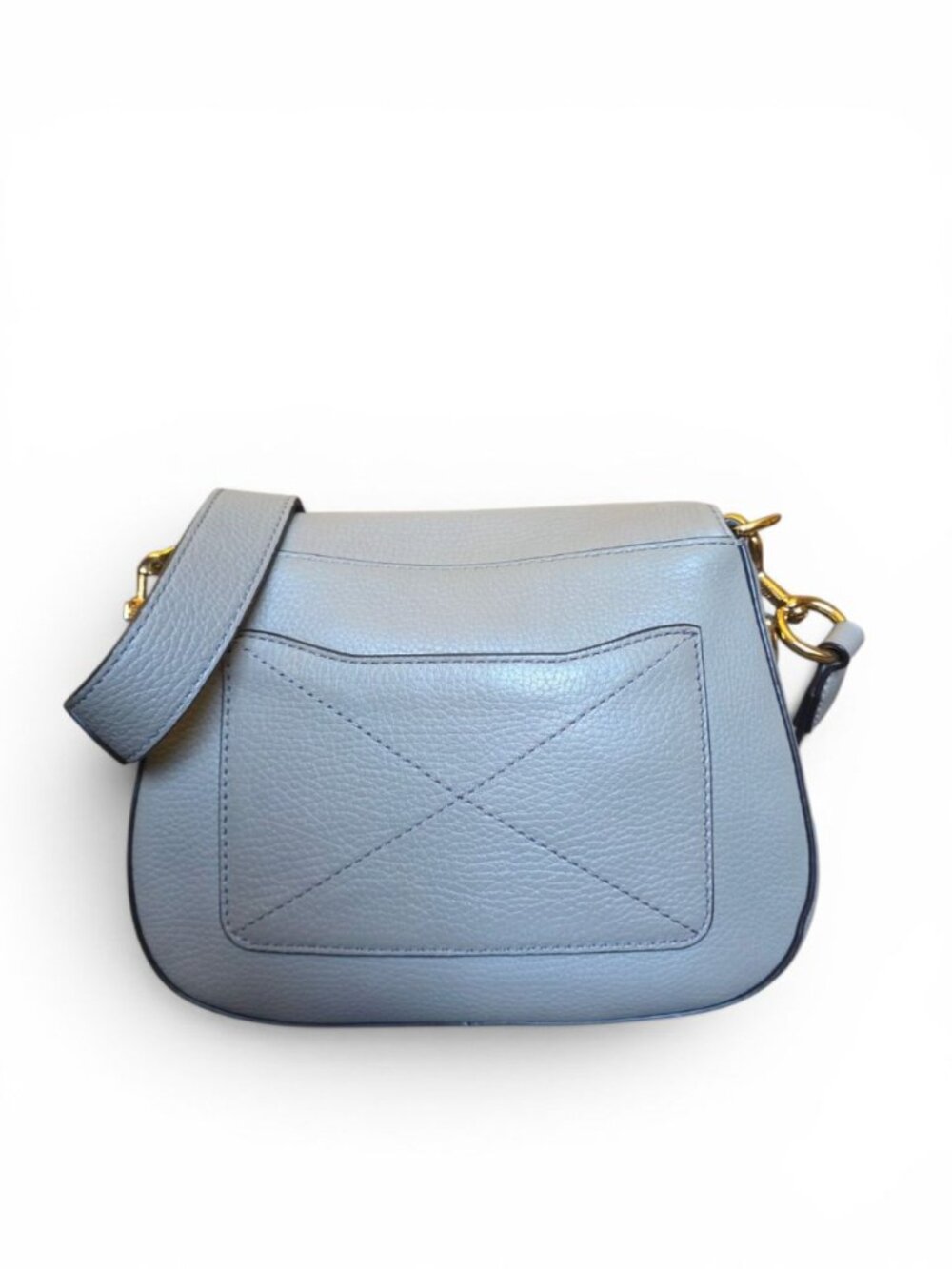 Marc Jacobs Nomad Crossbody Bag Pebbled Leather Saddle Shoulder Handbag Gray - Picture 12 of 16